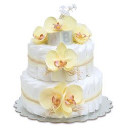 Small Yellow Orchids Diaper Cake by Bloomers