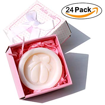 AiXiAng Handmade White Tutus Style Soap Favors with Pink Gift Packaging for Baby Girls Shower Decorations...