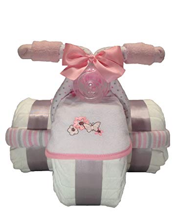 Baby Girl Tricycle Diaper Cake (no toy)