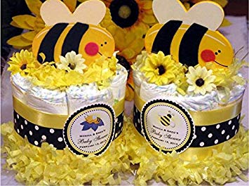 CUTE AS CAN BEE Bumble Bee Mini Diaper Cakes - Handmade by LMK Gifts