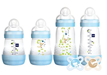 MAM Gift Set, Best Pacifiers and Baby Bottles for Newborn Breastfed Babies, Feed & Soothe' Set, Unisex, 6-Count
