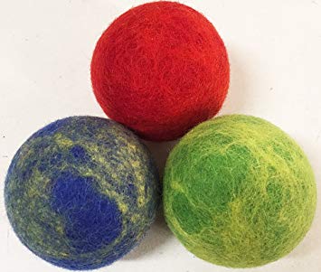 Lynnette Organic Felt Wool Felted Dryer Balls XL Premium Reusable (Colored/Darks)