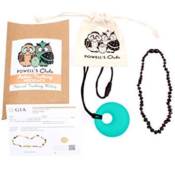 Baltic Amber Teething Necklace Gift Set + FREE Silicone Teething Pendant ($15 Value) Handcrafted,...