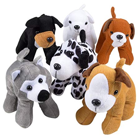 Stuffed Animals Bulk - Pack of 12 Plush Puppy Dogs Assorted Puppies 6 Inches Tall and Cute Stuffed Puppies Assortment for Gifts for Kids and Toddlers and Cute Party Favors - By Bedwina