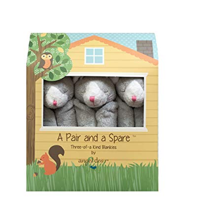 Angel Dear a Pair and a Spare 3 Pcs Blankets Gift Box, Grey Kitty