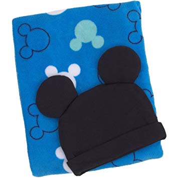 Adorable Disney Baby Mickey Mouse Blanket/Beanie Gift Set
