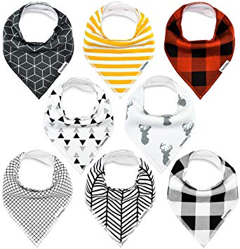 TheAZBaby Baby Bandana Drool Bibs, for Boys and Girls Organic Cotton Unisex Baby Shower Set for...