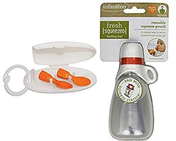 Infantino Feeding Set Reusable Pouch and Spoon (Pouch Set)