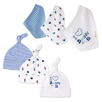 CuteOn Unisex 6-Pack Gift Set for Drooling and Teething - 100% Cotton - Newborn Baby Bandana Drool Bibs...