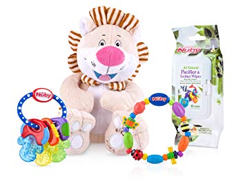 Nuby 4-Piece Teether and Toy Gift Set, Styles May Vary