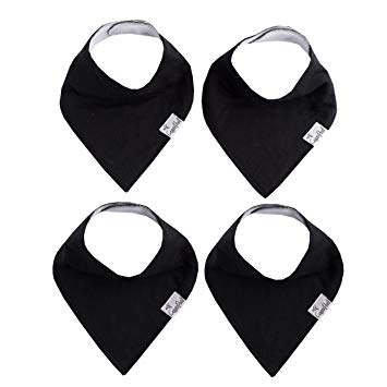 Baby Bandana Drool Bibs for Drooling and Teething 4 Pack Gift Set For Boys and Girls “Black Basics” by...