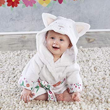 Baby Aspen, Cat Hooded Robe, Baby Bath Towel, Terry Cloth