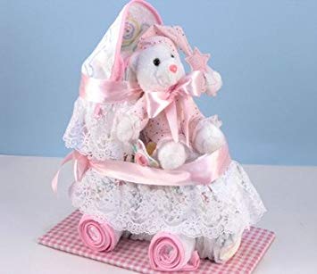 Baby Carriage Diaper Cake (Pink (Girl))