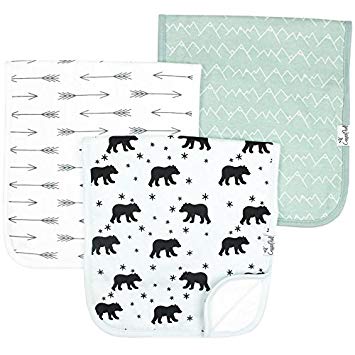 Baby Burp Cloth Large 21''x10'' Size Premium Absorbent Triple Layer 3 Pack Gift Set For Boys “Archer...