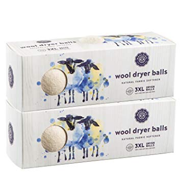 Woolzies- Wool Dryer Balls, Natural Fabric Softener, 2 Pack