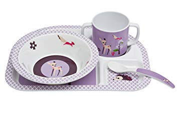 Lassig Dish Set with Lassig Silicone Little Tree Fawn