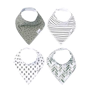 Baby Bandana Drool Bibs for Drooling and Teething 4 Pack Gift Set Unisex Monochrome 