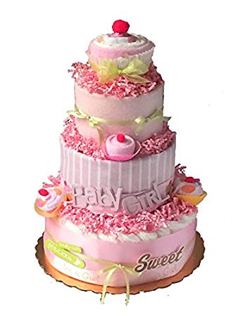 Cupcake Diaper Cake (pink)