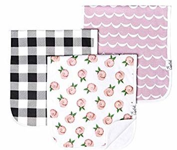 Baby Burp Cloth Large 21”x10” Size Premium Absorbent Triple Layer 3 Pack Gift Set For Girls “Rosie… Review