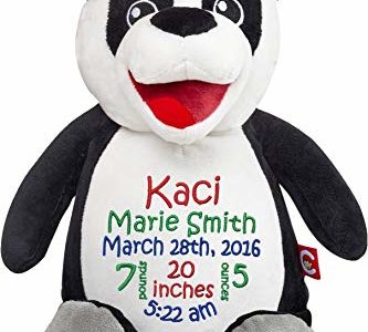 Personalized Stuffed Panda with Embroidered Baby Block in Red, Green, and Blue Review